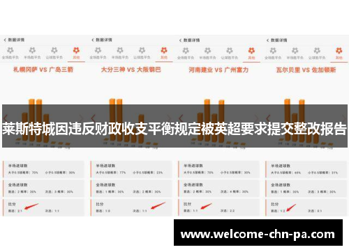 莱斯特城因违反财政收支平衡规定被英超要求提交整改报告